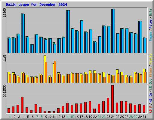 Daily usage for December 2024