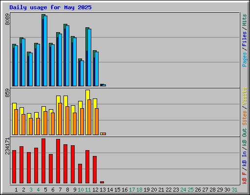 Daily usage for May 2025