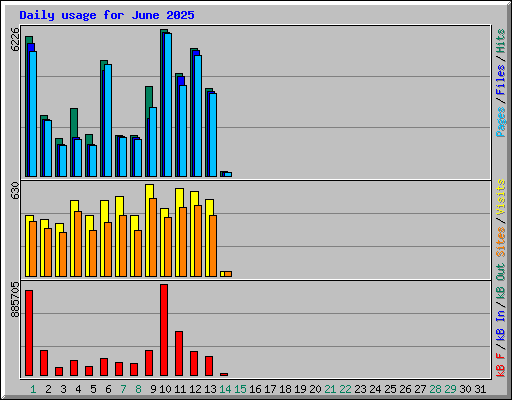 Daily usage for June 2025