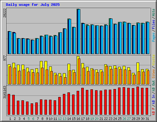 Daily usage for July 2025