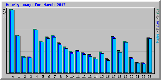 Hourly usage for March 2017