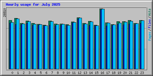 Hourly usage for July 2025