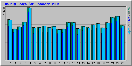 Hourly usage for December 2025